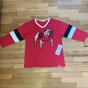 Georgia Bulldogs Ladies 3/4 Sleeve Tee